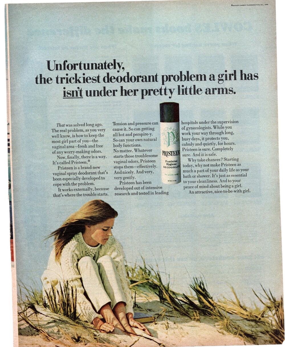 Pristeen Feminine Hygiene Deodorant / Cowles Books 1969 Advertisement Vintage